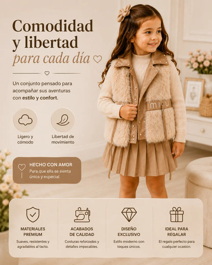 Chaleco Premium de Pelo para Niña